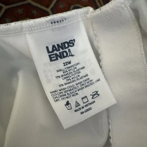 Lands' End Size 22W Chlorine Resistant Soft Cup Tummy Control Swimsuit One Piece - Picture 4 of 9